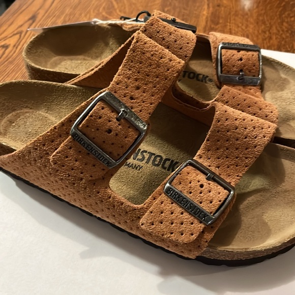 NWT Birkenstock Arizona perforated suede strap sandals - Picture 4 of 5